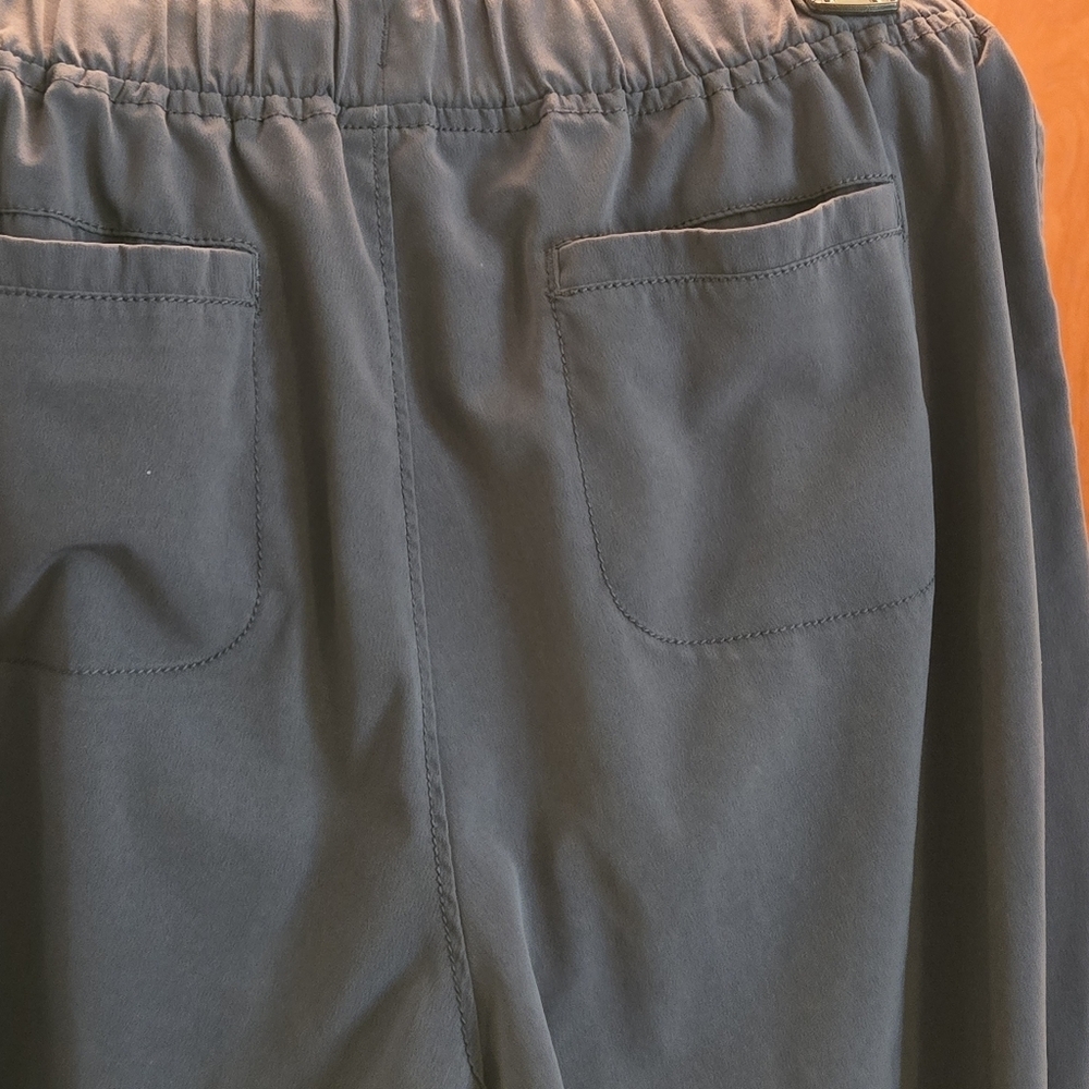 Beyond Scrubs Womens S Gray Elastic Waist Pullon Pants Ruched Side Legs 5 pocket - Picture 8 of 13